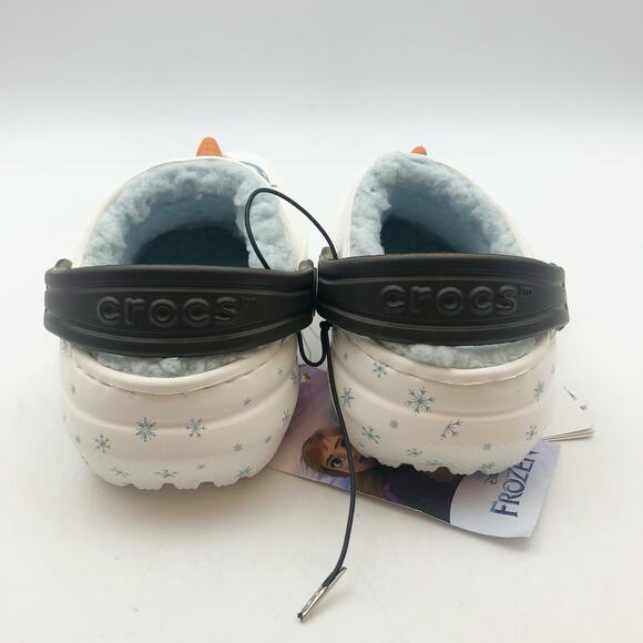 Crocs Unisex Kids Olaf Classic Clogs Size 6 White Snow Flakes NWT - Picture 8 of 10